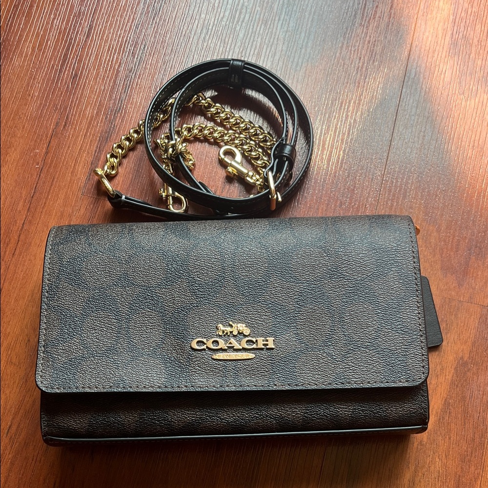 Coach Black and Gold Crossbody Bag